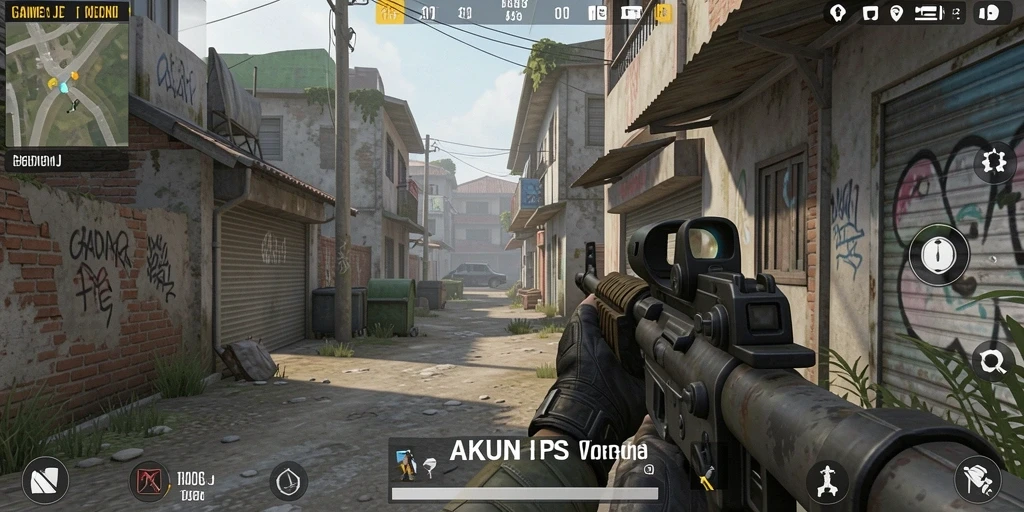Tampilan gameplay intens dari AKUNJP yang menarik.