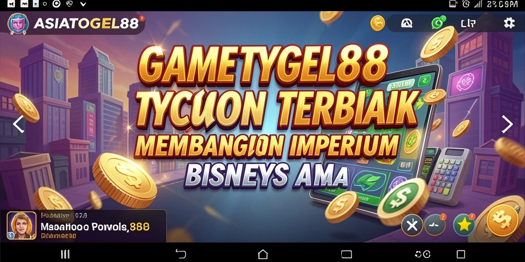 Tampilan gameplay ASIATOGEL88 dengan pengelolaan bisnis yang seru.