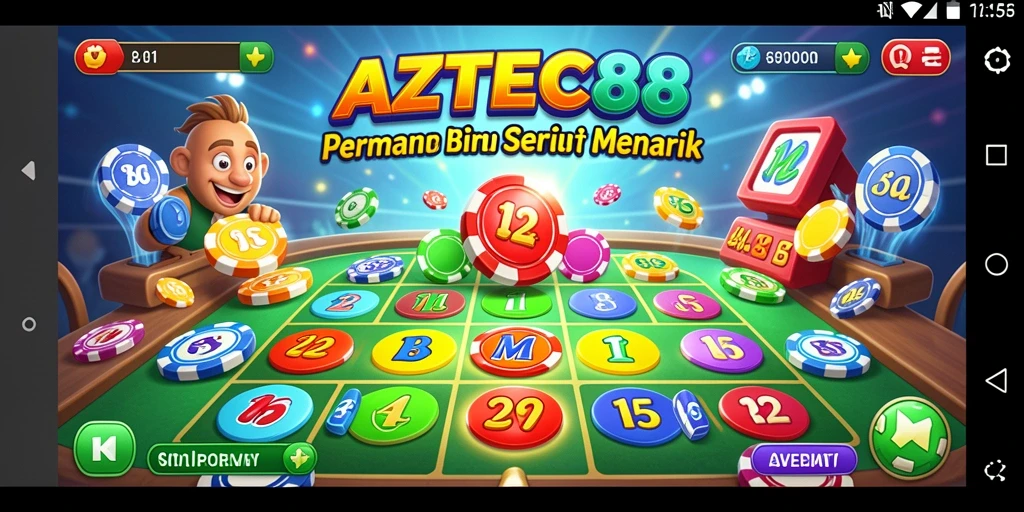 Tampilan utama gameplay AZTEC88 dengan suasana Bingo yang ceria.