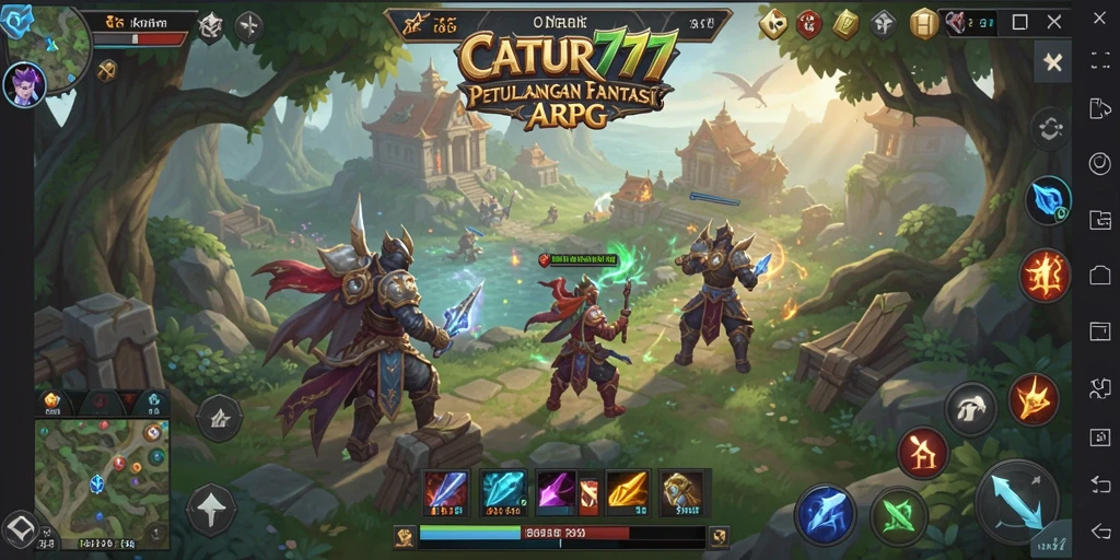 Tampilan gameplay penuh aksi di dunia fantasi CATUR777.