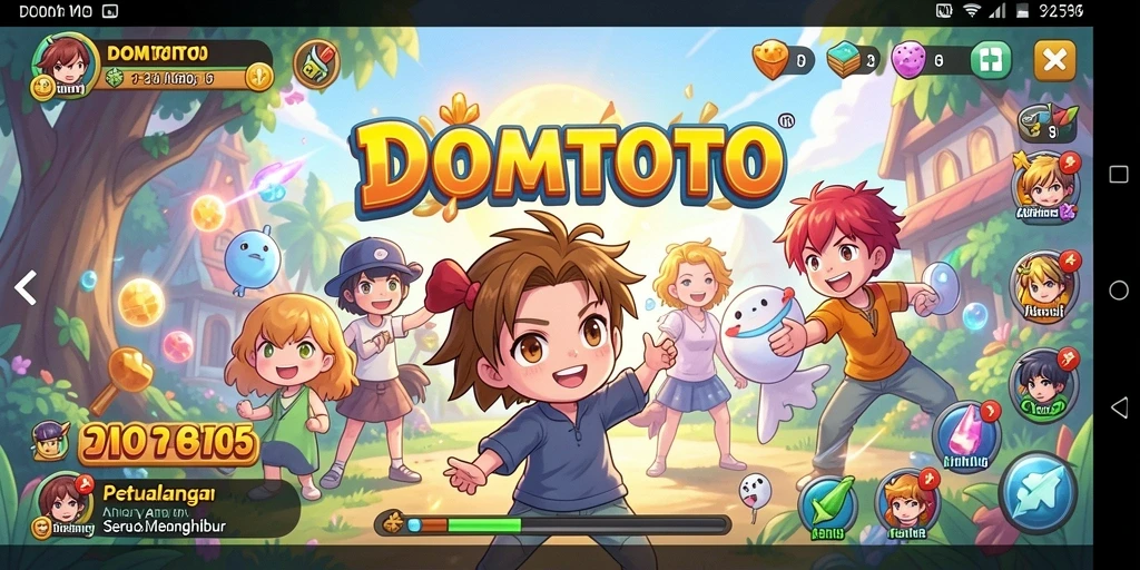 Screenshot DOMTOTO menampilkan aksi seru dalam petualangan anime.
