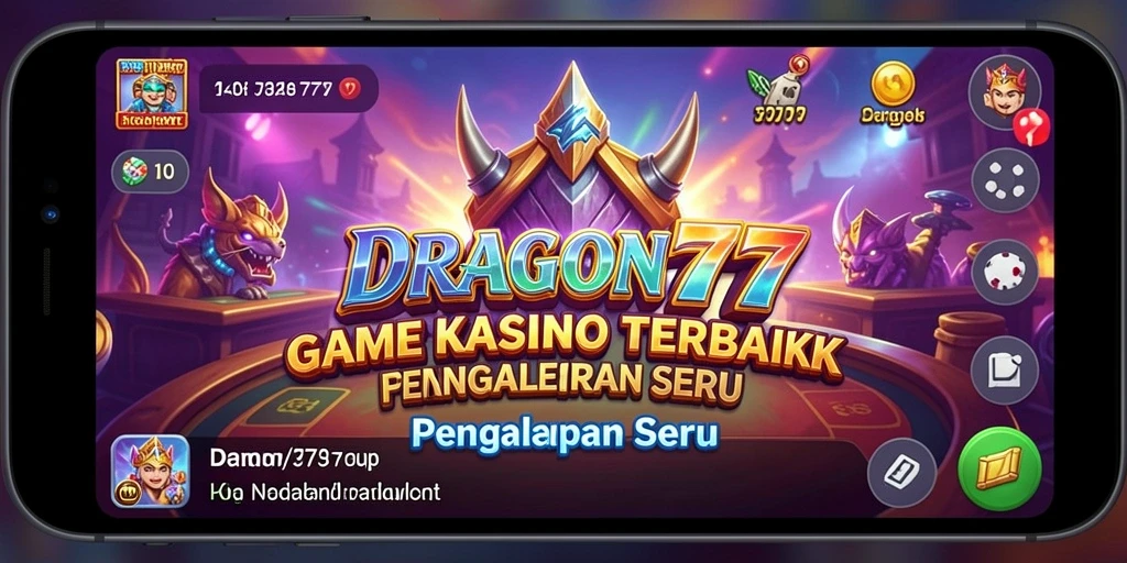 Tampilan utama gameplay Kasino DRAGON777 dengan grafis menarik dan fitur interaktif.