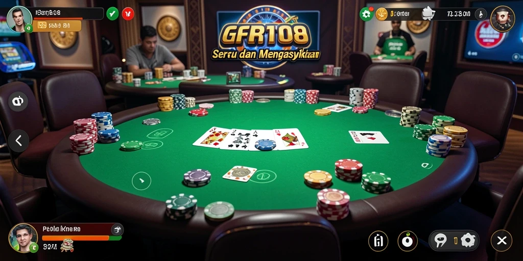 Tampilan gameplay poker yang seru dan mendebarkan di GT108.