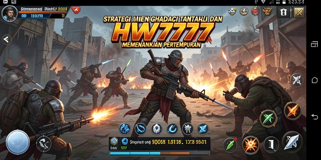 Screenshot utama HW777 menampilkan aksi strategi mendebarkan.