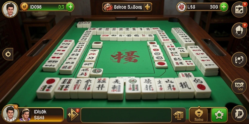 Tampilan gameplay seru dari ID098 menantang pemain Mahjong.