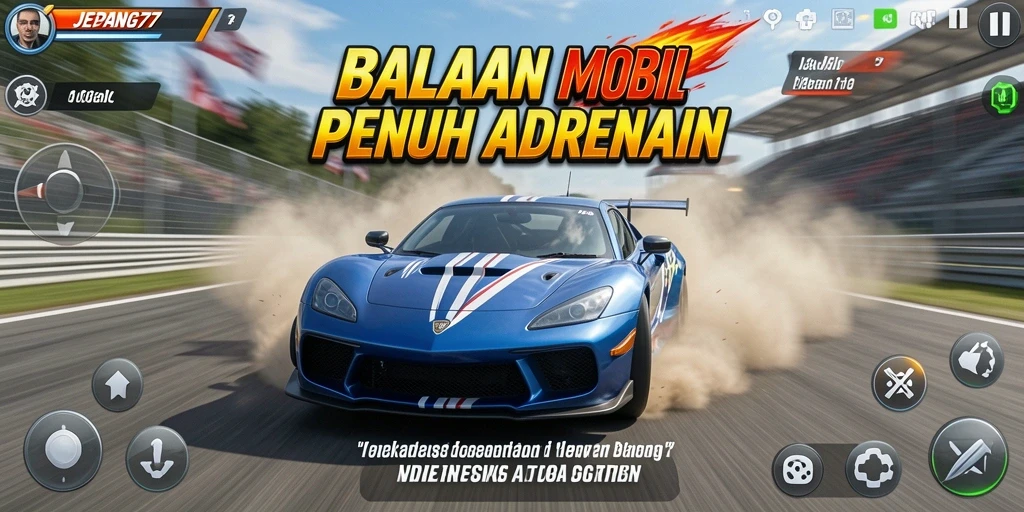 Tampilan gameplay balapan intens di JEPANG77.