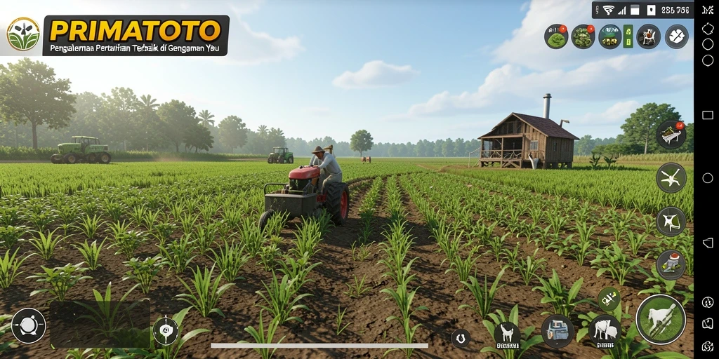 Screenshot PRIMATOTO menampilkan gameplay pertanian yang menyenangkan.