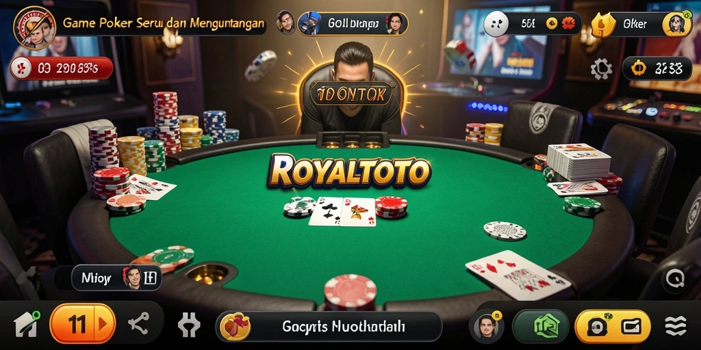 Tampilan gameplay seru ROYALTOTO dalam permainan poker.