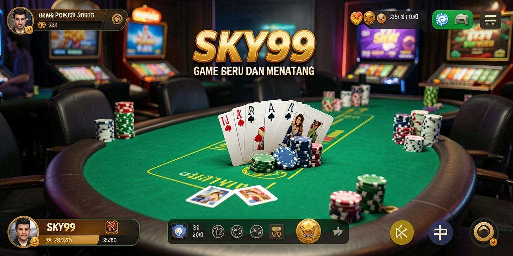 Tampilan permainan Poker yang menarik dan menantang di SKY99.