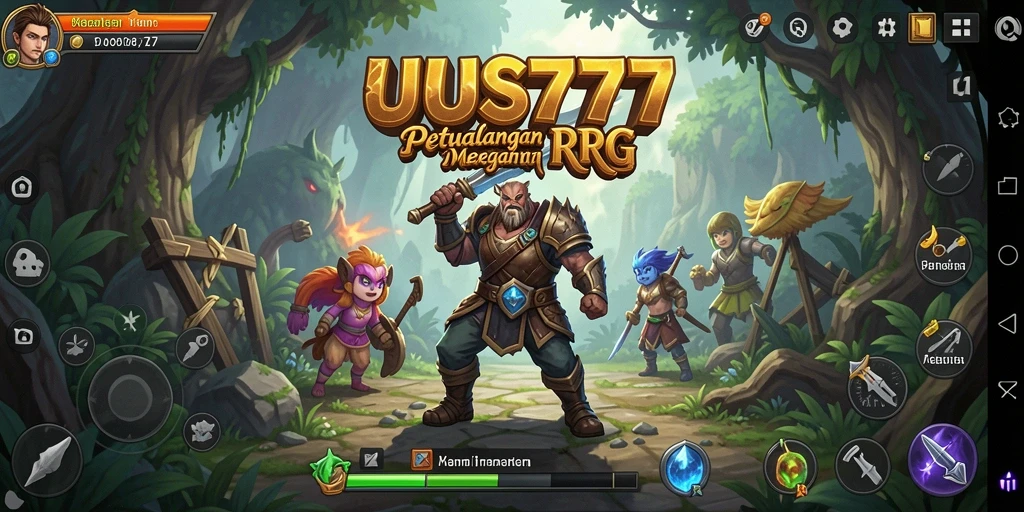 Screenshot gameplay UUS777 dengan aksi pertempuran RPG yang mendebarkan.
